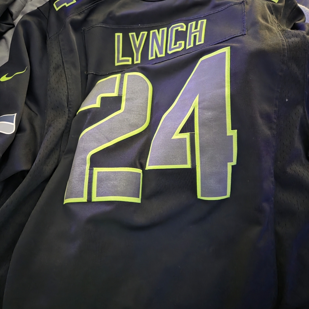 Nike Black and Neon Green Jersey